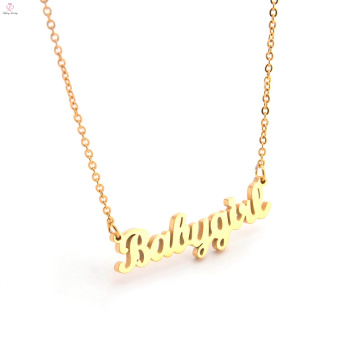 New Fashion Custom Stainless Steel Name Plate Letter Monogram Necklace